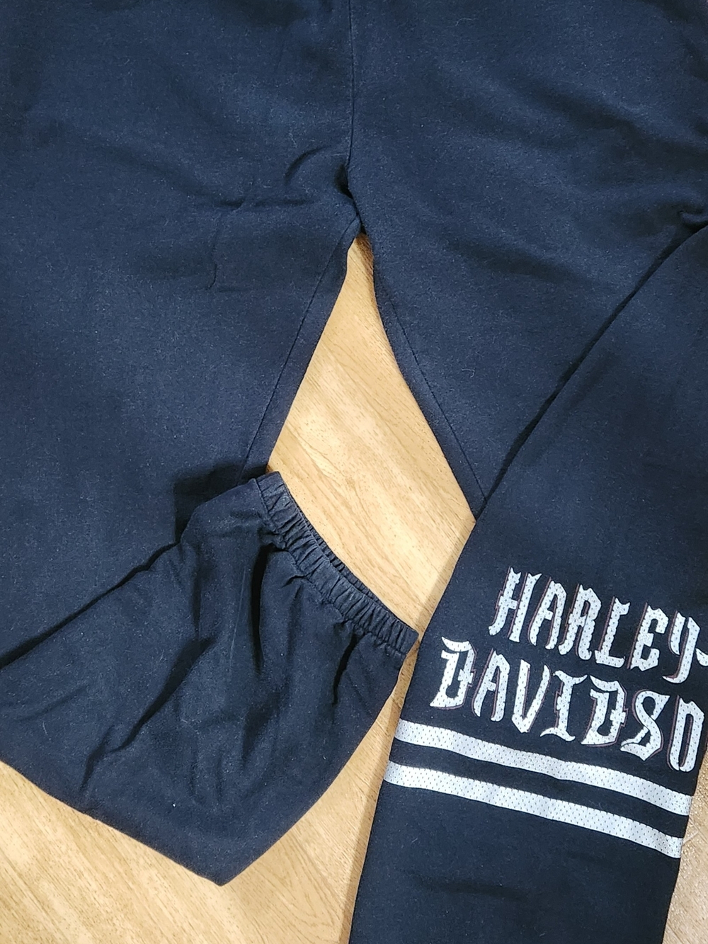 Harley-Davidson WOMENS Black Joggers with White Logo Stripes